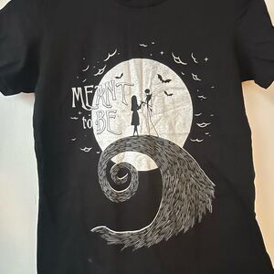 Nightmare Before Christmas - Disney Black Tee with White Silhouette Design